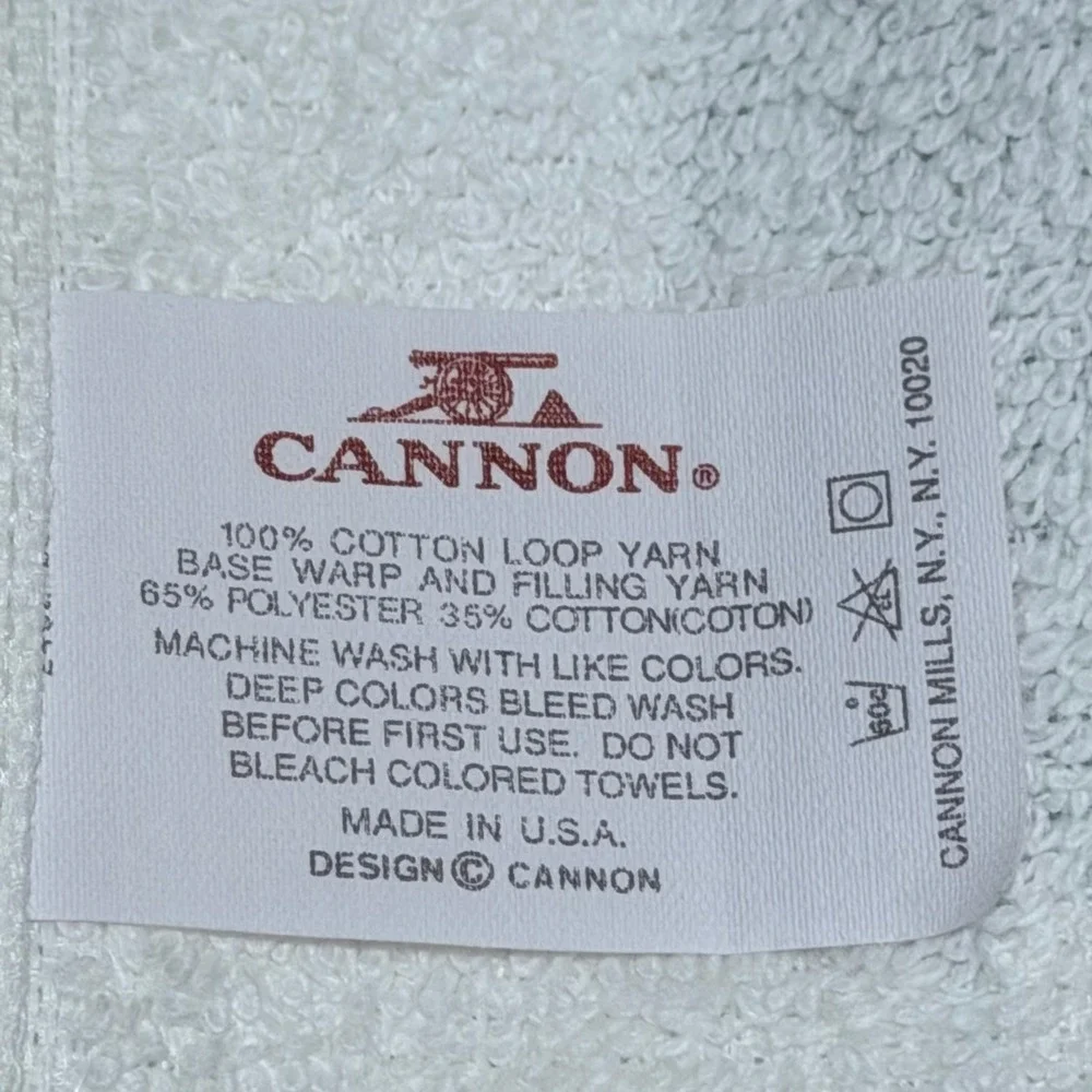 Vintage Cannon Hand Towel Set Cat Bear Enchanted Cottage Fringed USA New Tags